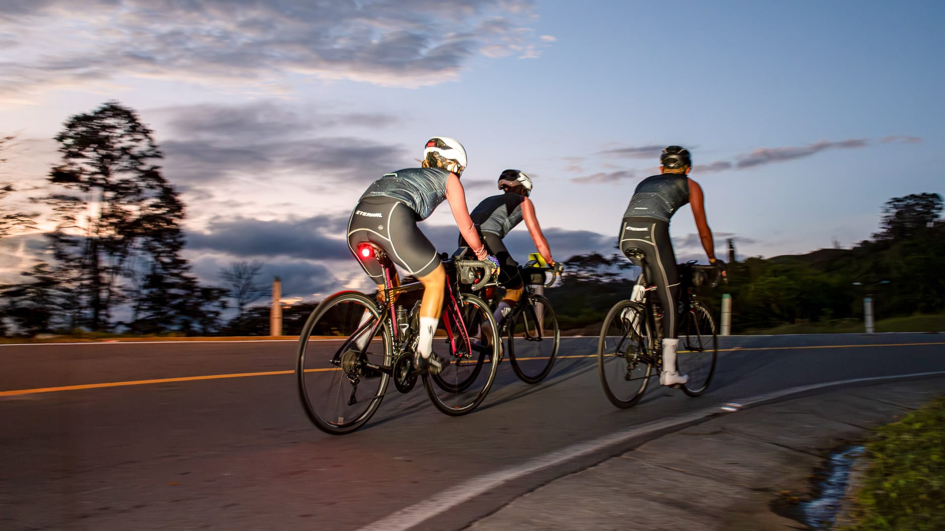 Cyclists riding early in Mariquita