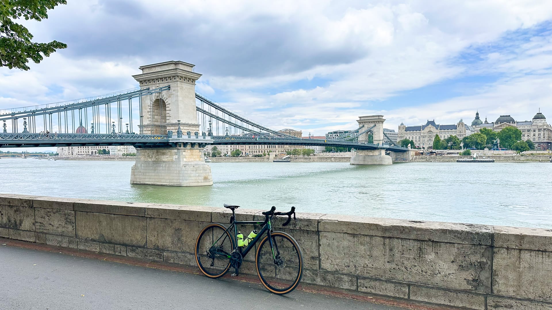 View overlooking the Chain Bridge in Budapest