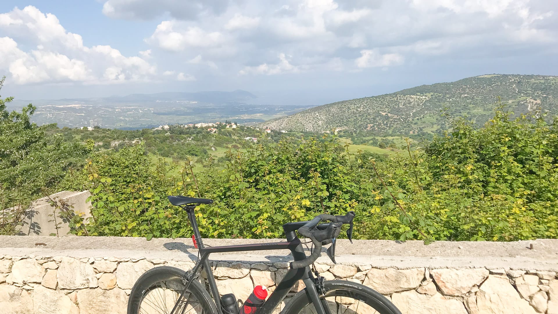 Road bike with a view in Cyprus