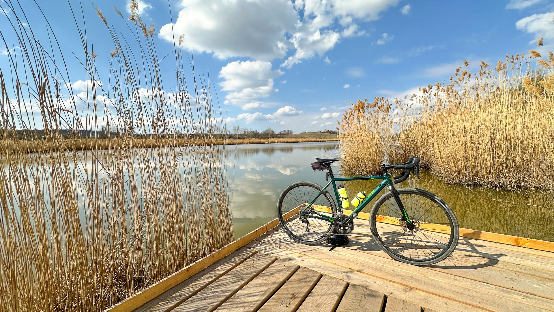 Bike beside water in Hungary