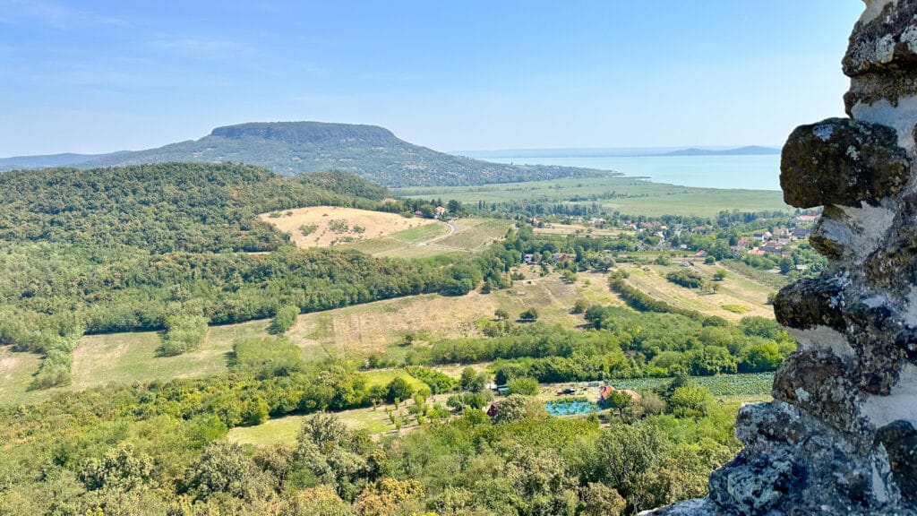 View over Lake Balaton from Szigliget Castle in Hungary
