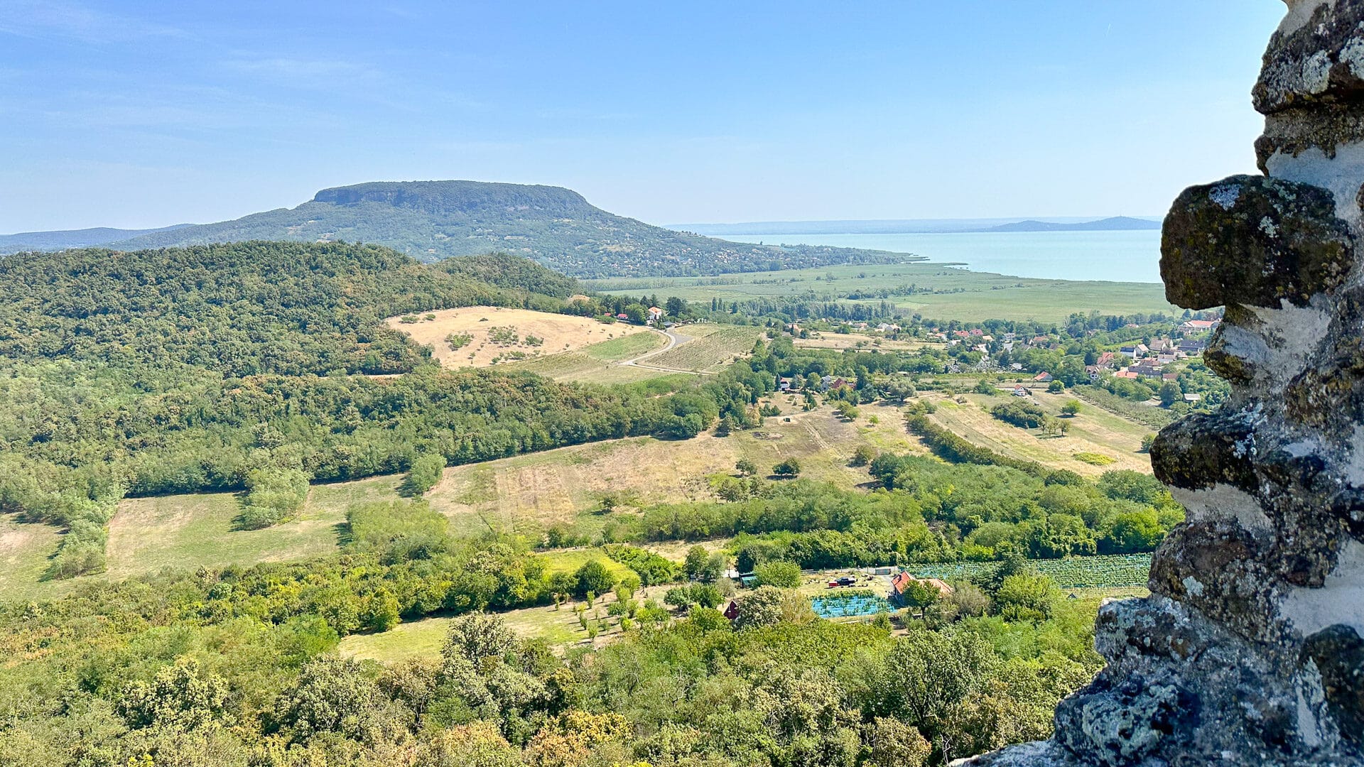 View over Lake Balaton from Szigliget Castle in Hungary