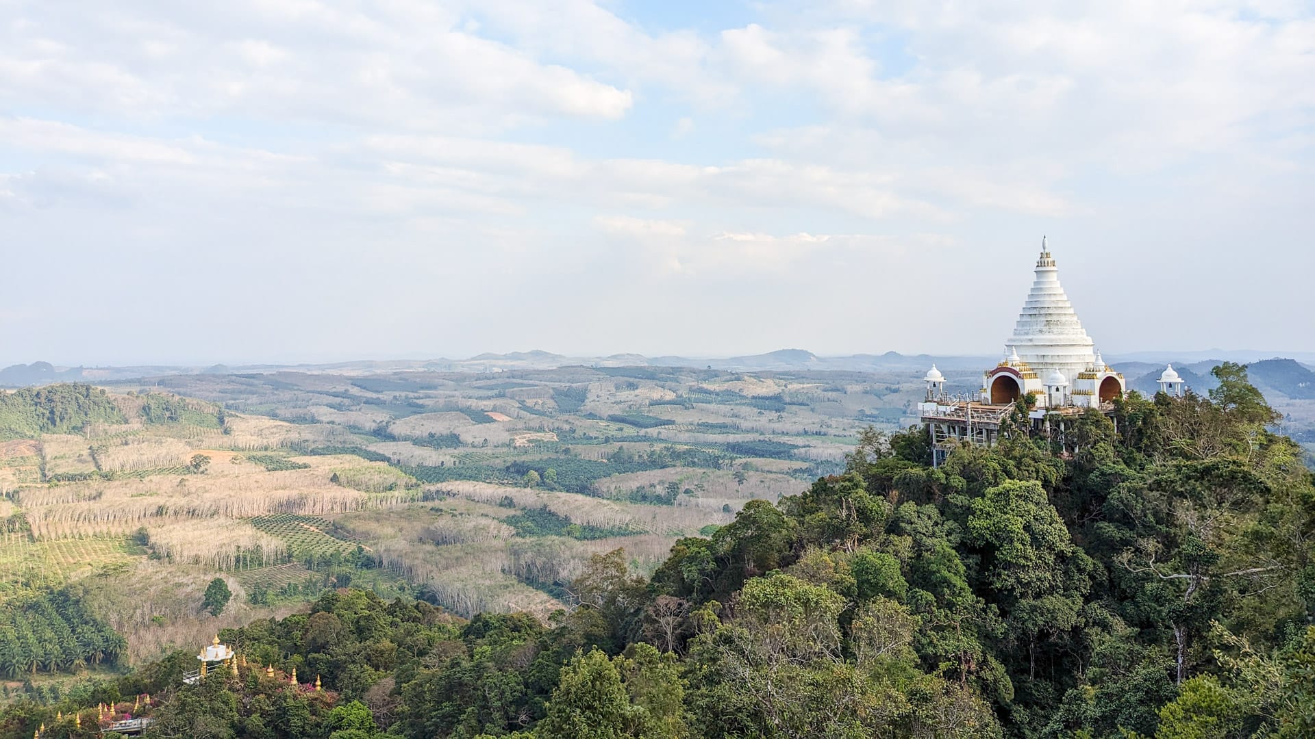 Views from a Dharma temple near Khao Sok, Thailand, on a cycling journey from Bangkok to Phuket