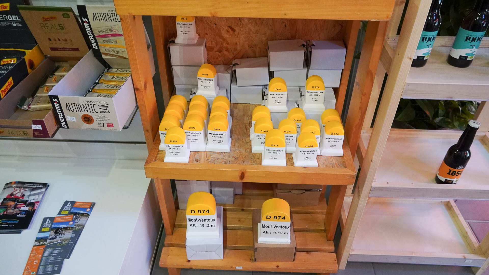 Mont Ventoux cycling souvenirs and gifts on display