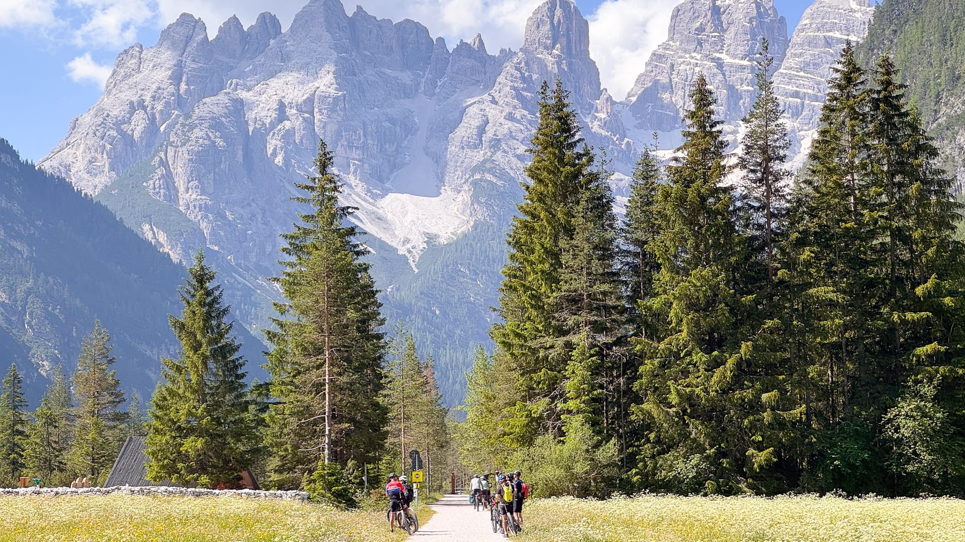 Gravel cycling near Cristallo and Cortina d’Ampezzo in the Dolomites