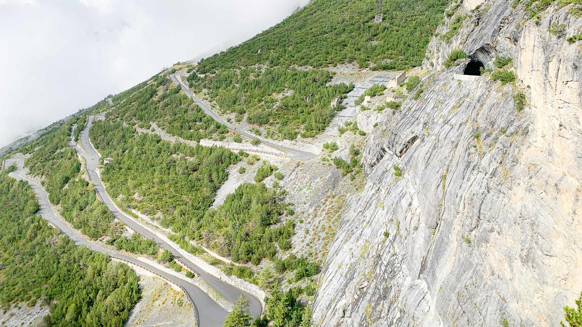 Side view of the climb to Cancano in the Italian Alps