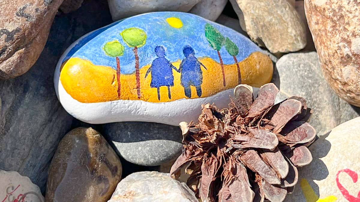Camino stone souvenir on the Camino Francés