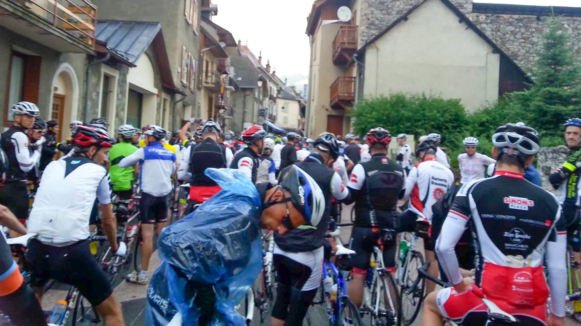 At the start of the Marmotte granfondo