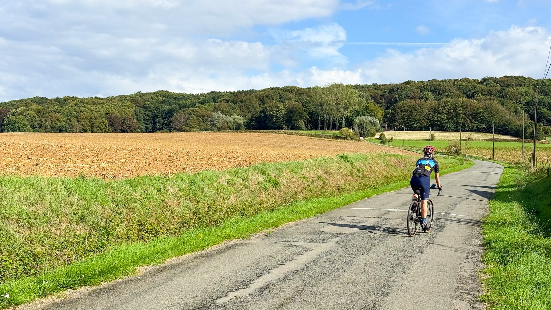 Kate riding the Flandrien Challenge in Flanders, Belgium